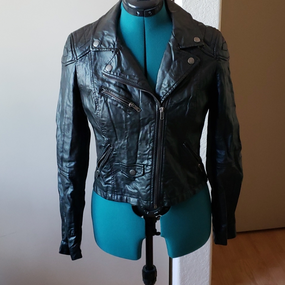 Faux Leather Moto Jacket
